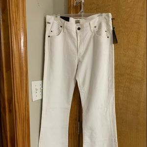 Citizens of Human bootcut white jeans. NEW